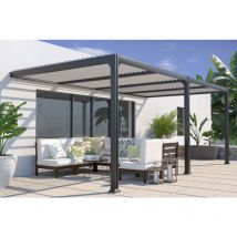 Couleurs Du Monde - Seattle - Pergola Adossee Bioclimatique 3X6M En Aluminium