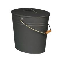 Seau À Cendres 24l En Acier Anthracite – Couvercle Et Poignée De Transport – Dimensions 42 X 54,5 X 31 Cm – Pour Espaces Extérieurs – Lienbacher
