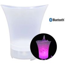 Seau à glace Bluetooth – Haut-parleur LED – Dimensions D. 25 x H. 28,9 cm – 5L – JardinDeco