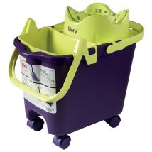 Seau automatique à roulettes multi-usages pour serpillières à frange, capacité 14 litres