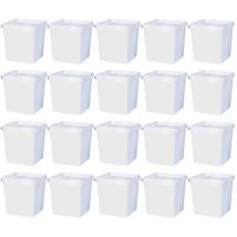 Seau avec couvercle 5,7 litres blanc - 20 pièces - Wilpeg