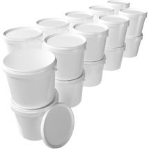 Fixedbyu - 20x seau avec couvercle 5l blanc rond seau en plastique alimentaire, étanche à l'air et stable