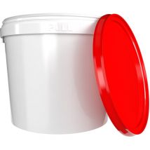 Fixedbyu - Seau avec anse en plastique, pp, rond, 5,4 litres, qualité alimentaire rouge