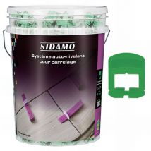 Sidamo - Seau de 1 000 Croisillons de carrelage auto-nivelants - Ép. 1 mm 'Vert' pour carreaux de 0 à 12 mm