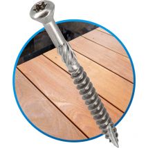 Inoxmare - Pack de 500 vis terrasse inox A2 - TX25 - d. 5 x 60 mm - Tête réduite crantée - Embout offert