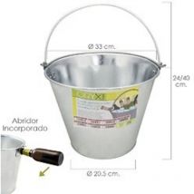 Seau Polyvalent en Zinc Métal Galvanisé 12 Litres 33 x 20,5 x 24 (alt.) cm. avec ouvre-bouteille