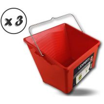 Seau peinture expert 250 rouge asymétrique plan incliné - Lot de 3 - Seau 8 litres