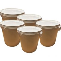 LOT 5 X Seau Plastique 32 L litres avec POIGNÉE RENFORCÉE ET Couvercle HERMÉTIQUE
