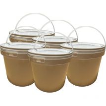 Lot de 5 x Seau 5 litres en Plastique avec Couvercle – Étanche