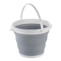 Seau Pliable 5 litres avec Couvercle Sceau Retractable 5l en Silicone et Plastique pour Camping, pêche, Menage etc.