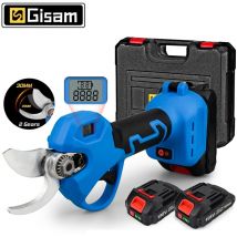 Gisam - Sécateur électrique Avec affichage des temps de coupe 2 batteries Moteur sans balais à 2 vitesses