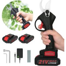 Ultrixe - Sécateur électrique sans Fil avec 2 x 1500 mAh batterie 21V, moteur sans balai, sécateur pour jardinage, sécateur adapté pour jardins,