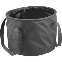 Secchio Pieghevole da Campeggio, 15 Litri, Cestino Portatile da Pesca, Lavapavimenti con Manici in pvc, Grigio - Relaxdays