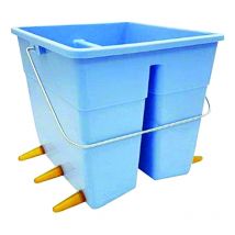 Secchio poppatoio ovini con 6 tettarelle e 6 valvole alluminio - lt.11 colore azzurro