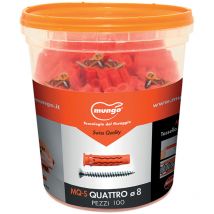 TASSELLI UNIVERSALI IN NYLON + VITE TRUCIOLARE Ø8X40mm SECCHIO 100PZ MQ-S8 MUNGO