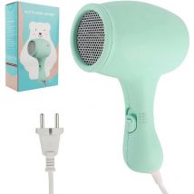 Seche Cheveux Enfant, Mini Sèche-Cheveux pour Fille, Petit Sèche-Cheveux Léger 550W, Faible Bruit (Vert)