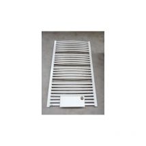 Brotje - Seche-serviette eau-chaude 786W H.1222mm L.750mm blanc tube cintré raccord C4 avec vanne thermostatique 623520