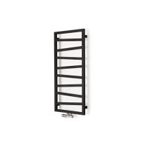 Sèche-serviette eau chaude noir avec robinetterie - HxL 1310x500 mm - 490 Watt - ZIG1310/500KZXN