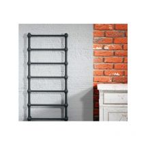 Otitec - Secador de toallas eléctrico de acero inoxidable cromado mate - retro - 200 watt - 80 x 50,4 - Gris