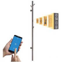 Sèche-Serviette Électrique Chromé, 30 W Chauffe-Serviettes 1525×65mm WiFi Intelligent Porte-Serviettes Chauffant Électrique Mural Commande Tactile à