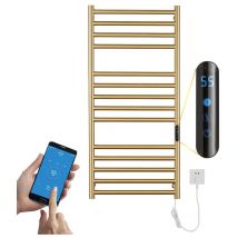 Seche Serviette Electrique Or, 162 w Chauffe-Serviettes 110x52x12 cm Porte-Serviettes Chauffant Électrique Mural Température Constante Intelligente