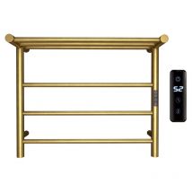 Sèche-Serviette Électrique Or, 45 w Chauffe-Serviettes 612×500 mm WiFi Intelligent Porte-Serviettes Chauffant Électrique Mural Commande Tactile à led