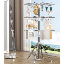 Ugreat - Séchoir à linge pliable, séchoir à linge en métal avec pinces coupe-vent pour intérieur et extérieur, cintre de séchage pour couches et