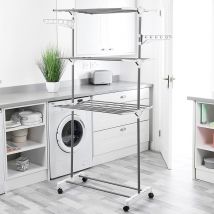 Hofuton Étendoir séchoir à linge blanc gris