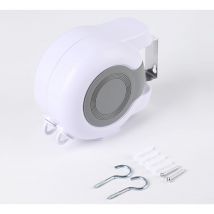 Csparkv - Séchoir Mural Rétractable, Blanc, 26M d'étendage (13m x 2)