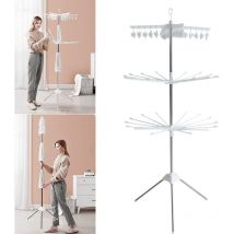 Séchoir pliable à 3 niveaux 68 68 170cm porte-vêtements 360 ° rotatif Sèche-linge pour salle de bain armoires balcons barres de séchage tringles à