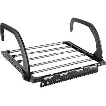 Ontway - Séchoir Radiateur Acier, Étendoir à Linge pour Radiateur, Séchoir à Linge pour Balcon, Séchoir à Linge Pliable en Acier Inoxydable, pour