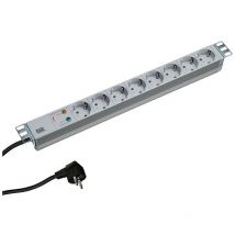 BACHMANN Bachmann 19'' 2m 8x Schuko H05VV-F 3G 1.50mm² - 2 m - 8 sortie(s) CA - Aluminium - Gris - Argent (333.404)