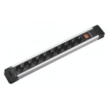 Bachmann - 330.102 Steckdosenleiste mit Schalter Silber, Schwarz Schutzkontakt 1 St.