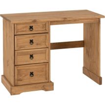 Seconique - Corona 4 Drawer Dressing Table - L48.5 x W104.5 x H78.5 cm - Distressed Waxed Pine