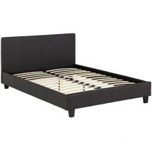 Prado 4ft6 Double Bed Frame in Brown Faux Leather Finish