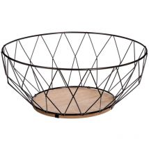 Corbeille en métal 28cm losange noir - 5five