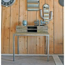 Q And Q - Secrétaire bureau bois 100x60x95cm