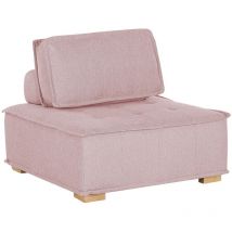 Section de Canapé Capitonné 1 Place En Tissu Polyester Rose Pour Votre Salon Moderne Scandinave ou Moderne Tibro Beliani