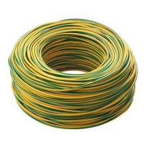 Section de câble électrique unipolaire FS17, 1,5 mm2, couleur vert jaunâtre, écheveau de 50 m
