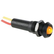 Lampada LED 5V gialla – corpo nero – 5VBY – 10mm, 25.5mm, ABS, 15cm cavo – Seder