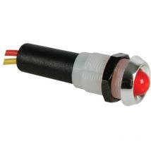 Led-signalleuchte 12 v rot - verchromtes gehäuse