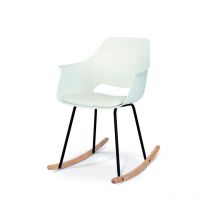 Fashion Commerce - Sedia a dondolo bianca con cuscino - Bianco