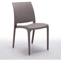 Cribel - Set Da 4, Sedie Adele In Polipropilene Tortora Impilabile