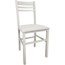 Zstyle - Sedia Angy Bianco - Seduta in ecopelle sedile ecopelle legno similpelle cucina sala da pranzo design moderna albergo ristorante