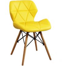 Sedia annapolis gialla con struttura in alluminio e gambe in legno