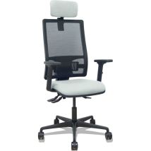 Piqueras Y Crespo - Sedia Bormate asincro seduta bali in rete nera grigio chiaro 2D braccioli rotelle 65 mm poggiatesta regolabile