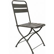 Sedia pieghevole da esterno con doghe in metallo industrial style York - DarkGray