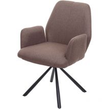 Non utilizzato] Sedia con braccioli HHG 935 acciaio tessuto marrone