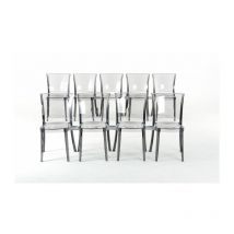 Sedia conferenza trasparente Lucienne con gancio Colore Bianco Puro