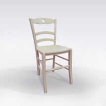 Sedia Mod. Cuore In Legno Laccato Sabbia Con Fondello In Legno